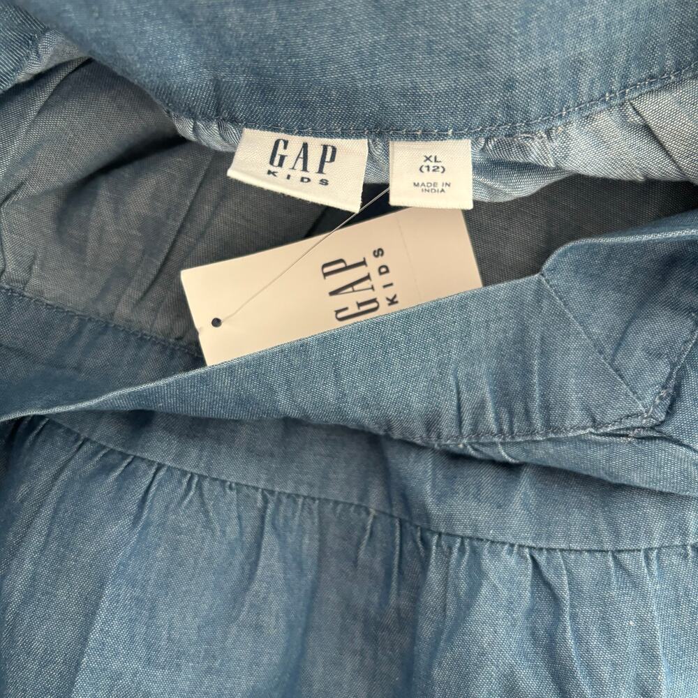 NWT GAP Girls Size 12 Lightweight Denim Dress Preppy All Seasons - Picture 3 of 4
